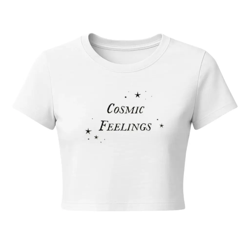 Cosmic Feelings Minimal Star Crop Tee