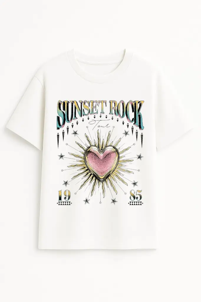 SUNSET ROCK '85 – Vintage Heart Tour Tee