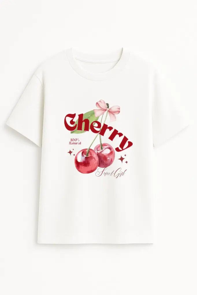 Cherry Sweet Girl Tee – 100% Natural Charm