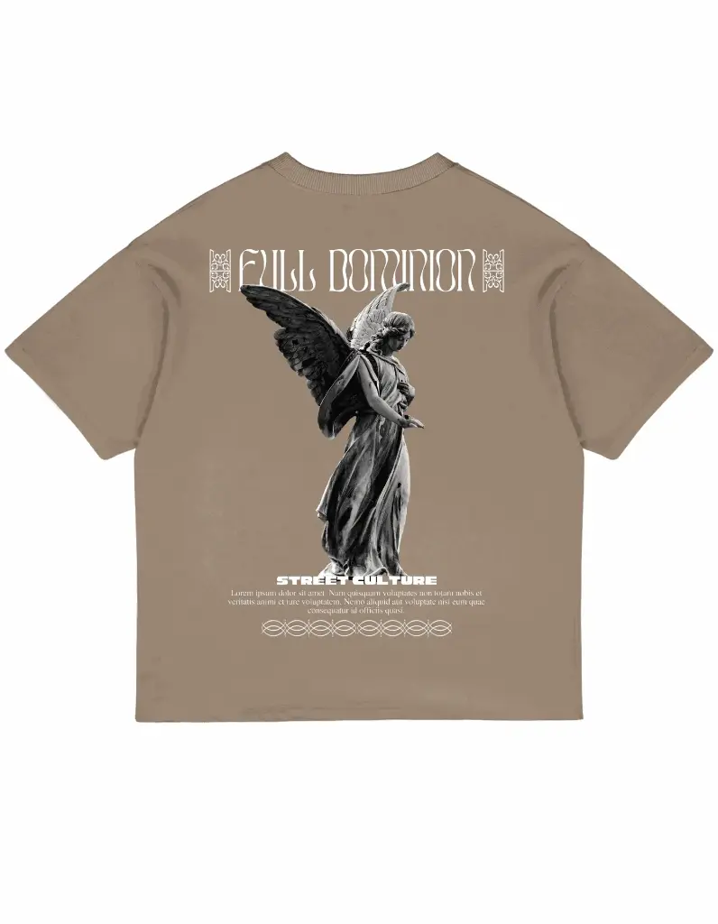 MORDERN SKULL TAUPE OVERSIZED TEES