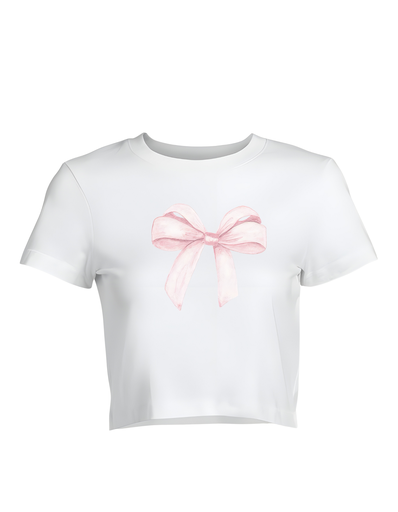 Bow white crop top