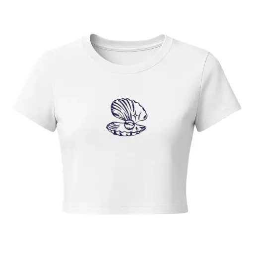 Pearl Within Minimal Shell Crop Tee