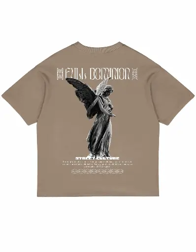 MORDERN SKULL TAUPE OVERSIZED TEES